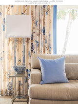 Scalamandre Somerset Linen Print Porcelain Fabric