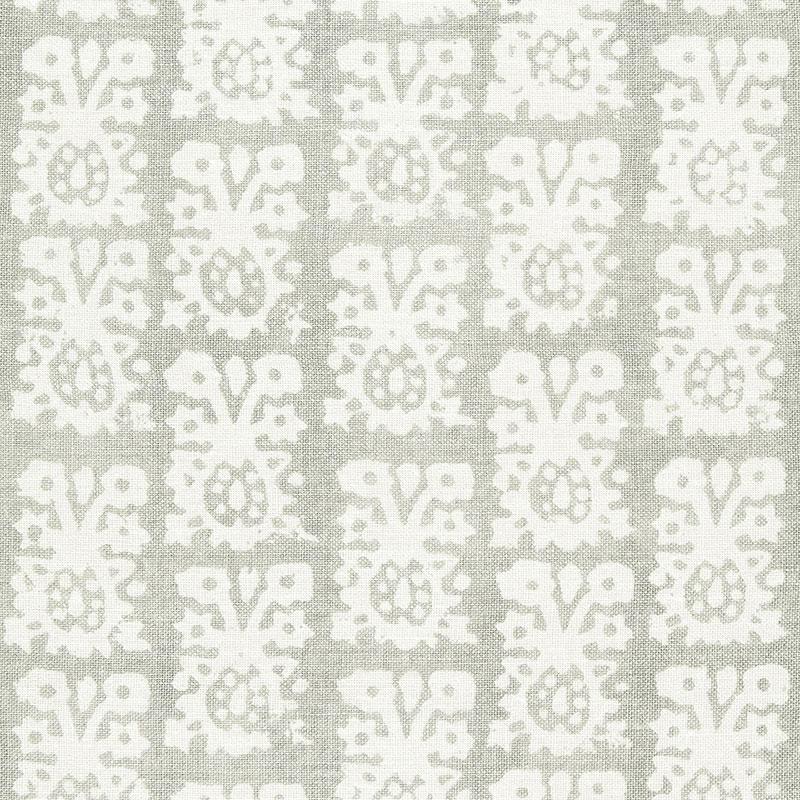 Schumacher Jakarta Linen Print Slate Fabric