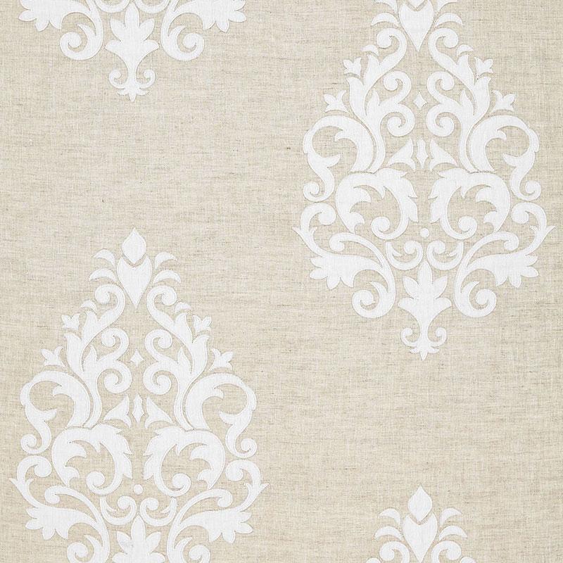 Schumacher Belfort Linen Appliqu Linen Fabric