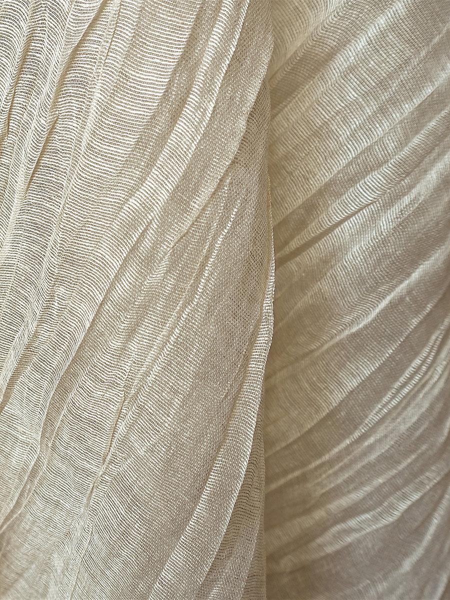 Scalamandre Pleated Linen Sheer Greige Fabric