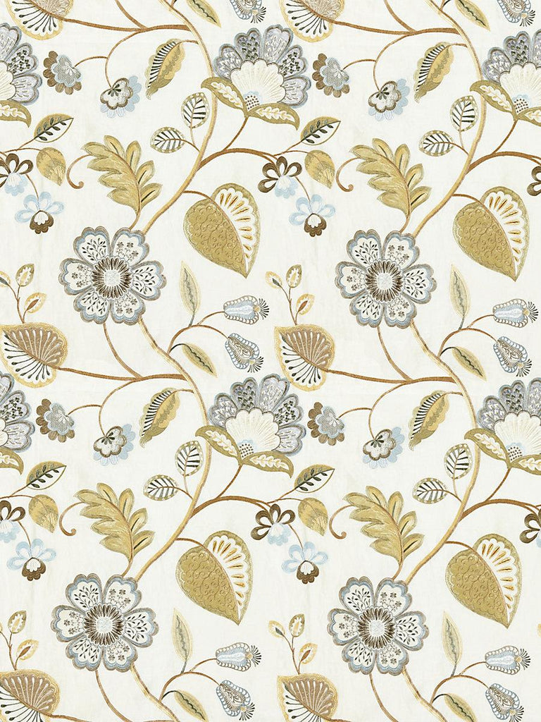 Scalamandre Willowood Embroidery Summer Sage Fabric