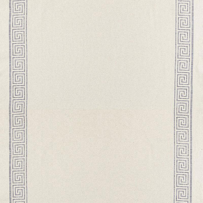 Schumacher Greek Key Embroidery Ii Zinc Fabric