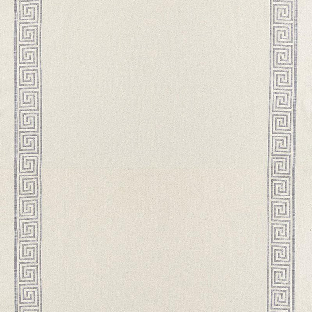 Schumacher Greek Key Embroidery Ii Zinc Fabric