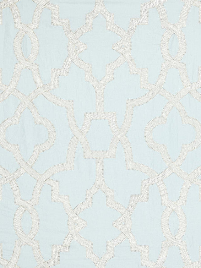Scalamandre Damascus Embroidery Blue Mist Fabric