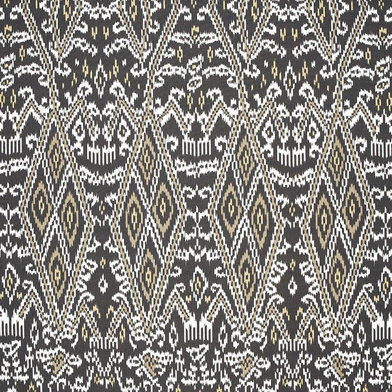 Schumacher Maya Ikat Print Ash Fabric