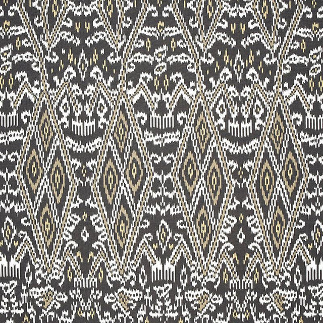 Schumacher Maya Ikat Print Ash Fabric