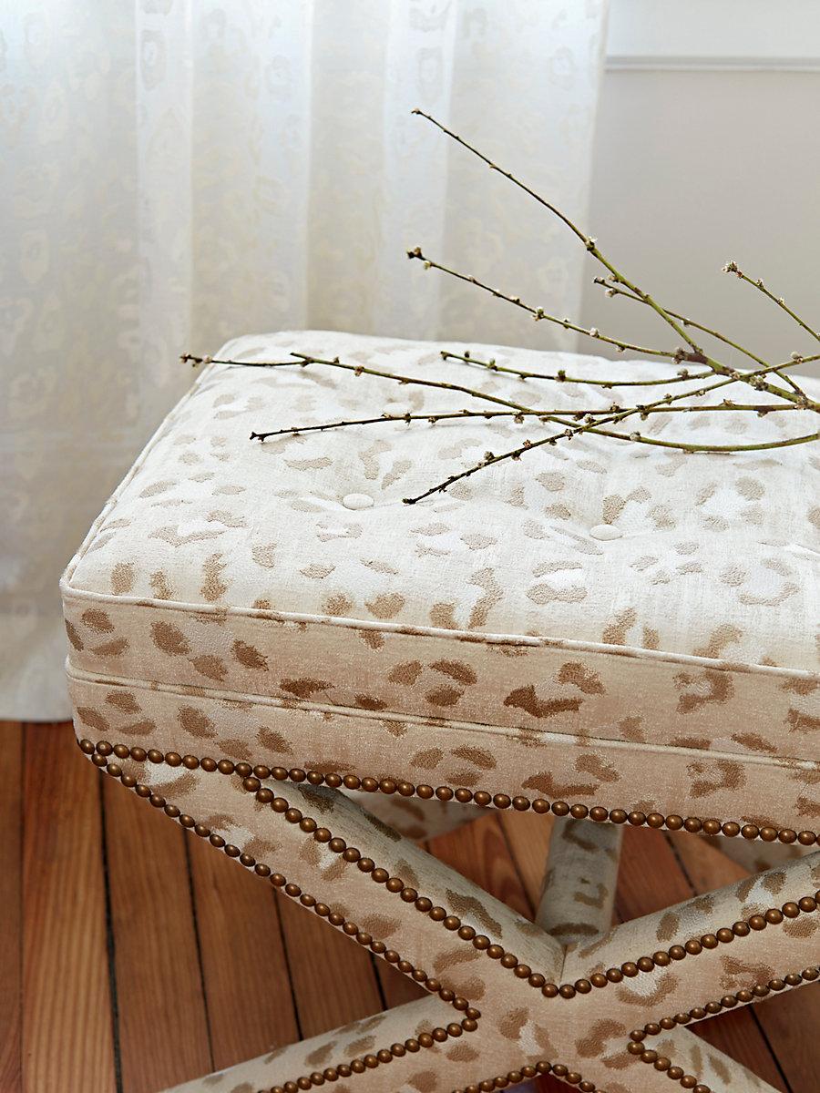 Scalamandre Broderie Leopard Camel On Cream Fabric