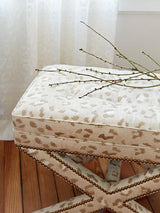 Scalamandre Broderie Leopard Camel On Cream Fabric