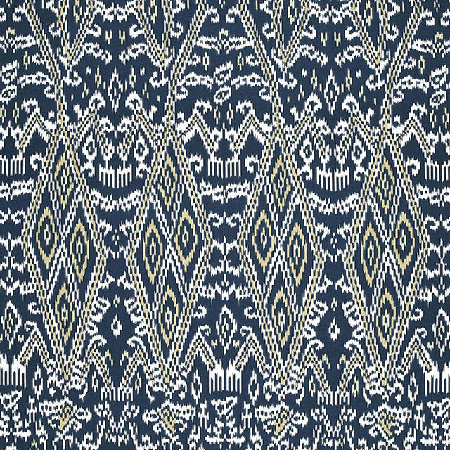 Schumacher Maya Ikat Print Indigo Fabric