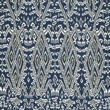 Schumacher Maya Ikat Print Indigo Fabric