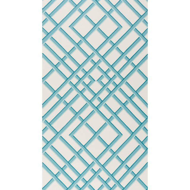 Brunschwig & Fils TREILLAGE SIDEWALL AQUA Wallpaper