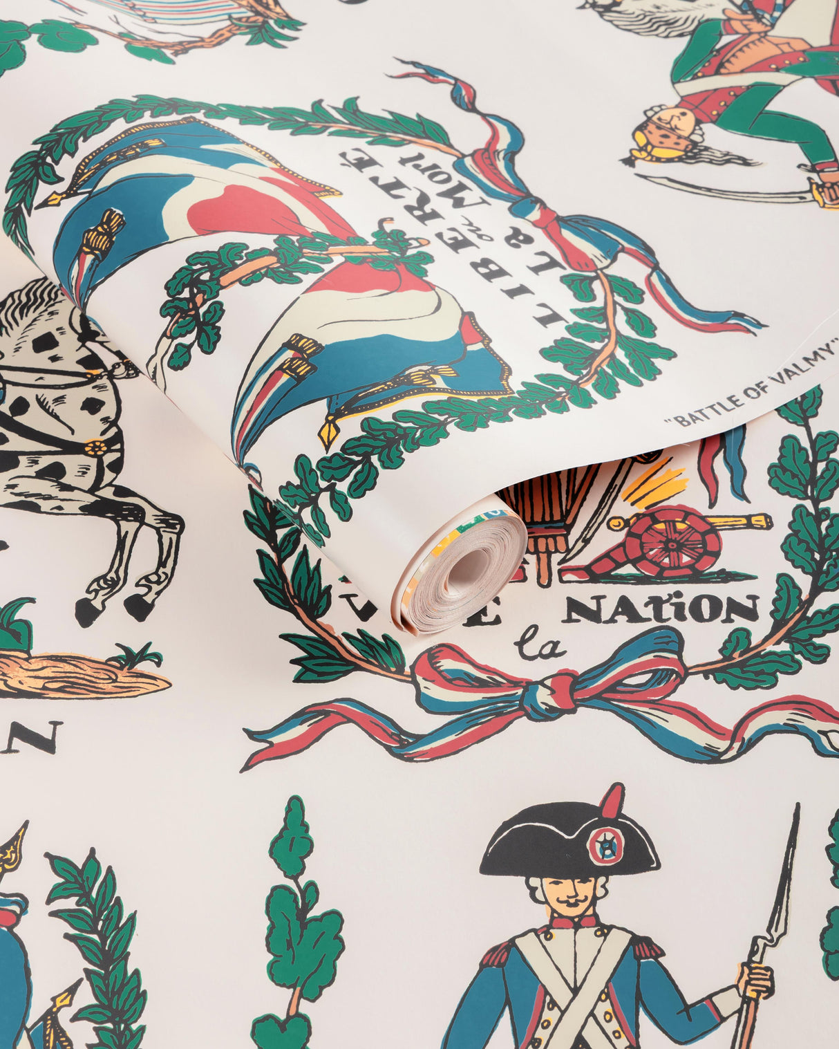 Brunschwig & Fils BATTLE OF VALMY 1792 MULTI ON WHITE VINYL Wallpaper