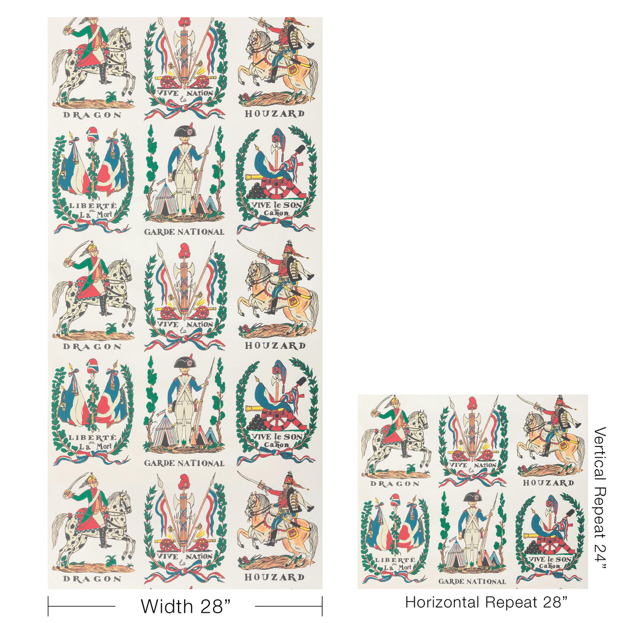 Brunschwig & Fils BATTLE OF VALMY 1792 MULTI ON WHITE VINYL Wallpaper