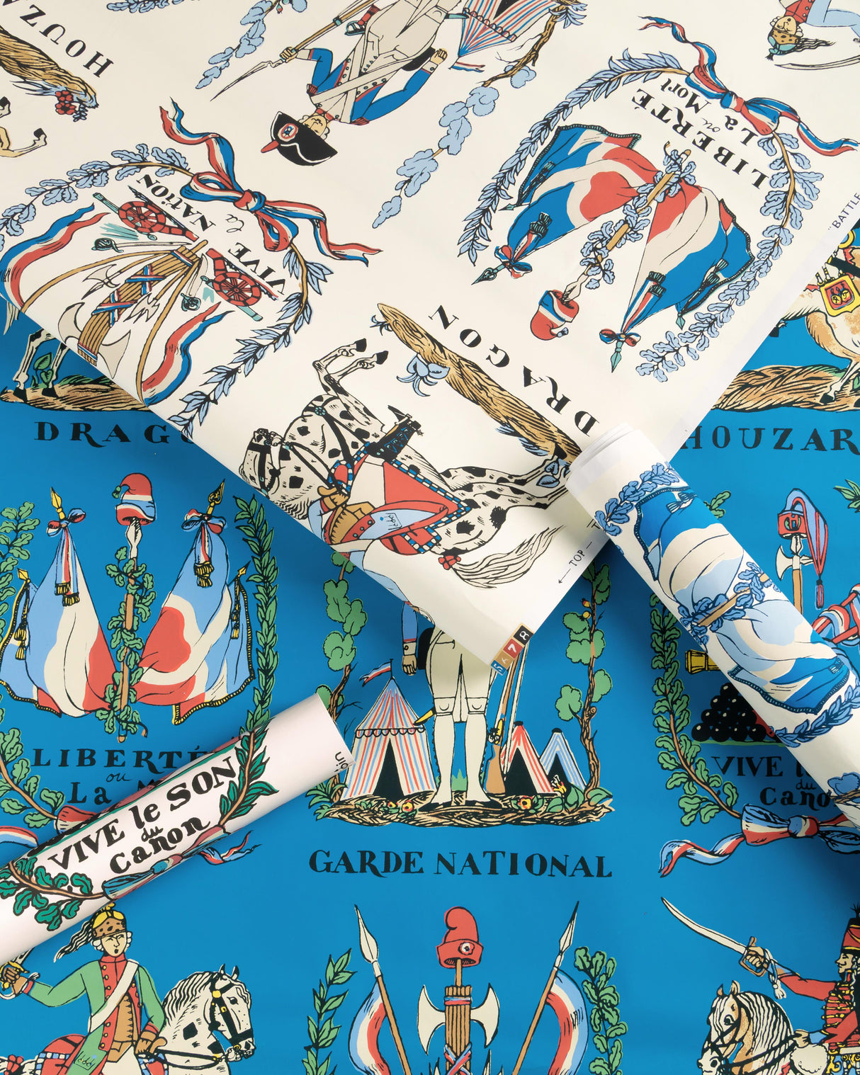 Brunschwig & Fils BATTLE OF VALMY 1792 MULTI ON WHITE VINYL Wallpaper