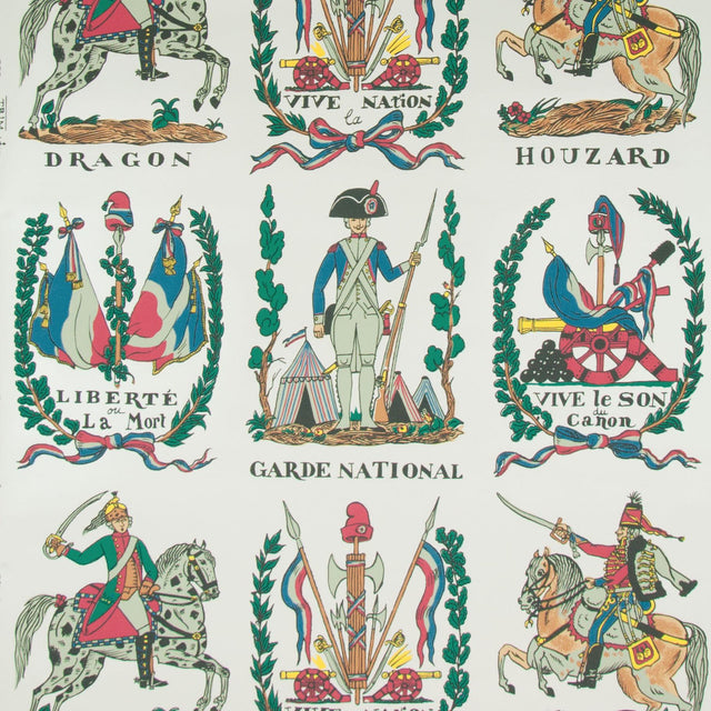 Brunschwig & Fils BATTLE OF VALMY 1792 MULTI ON WHITE VINYL Wallpaper