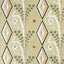 Brunschwig & Fils GALLIER DIAMOND BROWN AND GREEN ON BEIGE Wallpaper