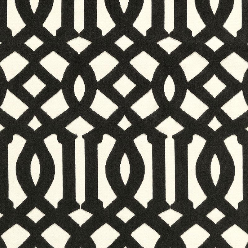 Schumacher Imperial Trellis Velvet Noir Fabric