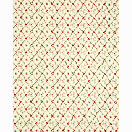 Schumacher Claremont Embroidery Crimson Fabric