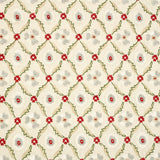Schumacher Claremont Embroidery Crimson Fabric