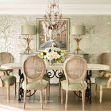 Brunschwig & Fils BIRD AND THISTLE GREEN Wallpaper