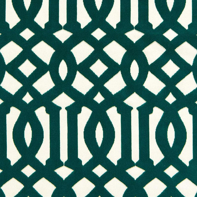 Schumacher Imperial Trellis Velvet Peacock Fabric
