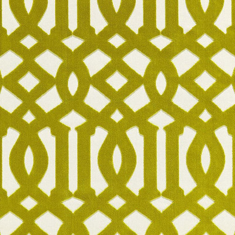 Schumacher Imperial Trellis Velvet Chartreuse Fabric