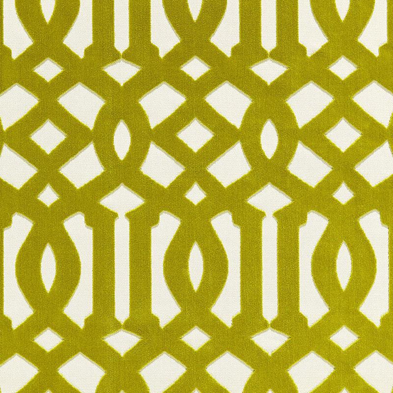 Schumacher Imperial Trellis Velvet Chartreuse Fabric