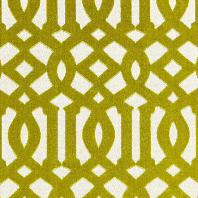 Schumacher Imperial Trellis Velvet Chartreuse Fabric