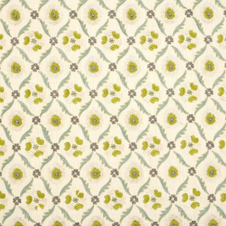 Schumacher Claremont Embroidery Chartreuse Fabric