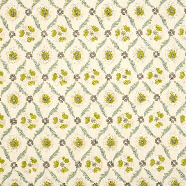Schumacher Claremont Embroidery Chartreuse Fabric
