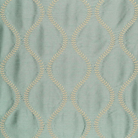 Schumacher Agadir Embroidery Aqua Fabric