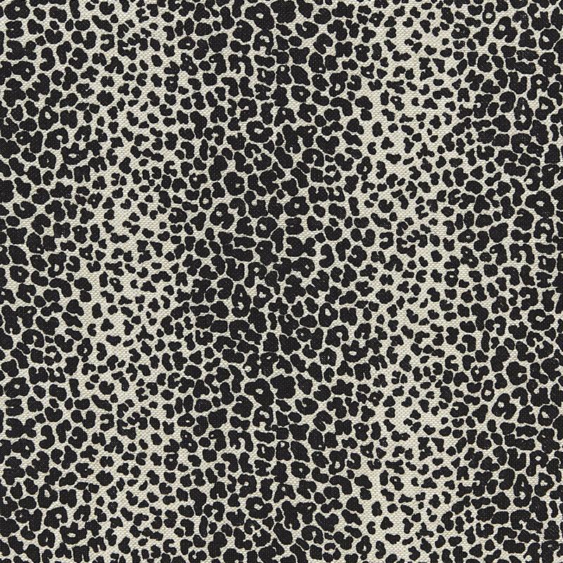 Schumacher Leopard Linen Print Ebony Fabric