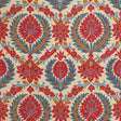 Brunschwig & Fils ZENOBIA LINEN PRINT POMPEIAN RED/BLUE Upholstery Fabric