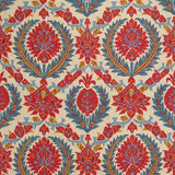 Brunschwig & Fils ZENOBIA LINEN PRINT POMPEIAN RED/BLUE Upholstery Fabric