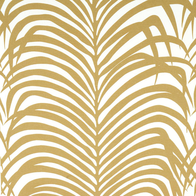 Schumacher Zebra Palm Khaki Fabric