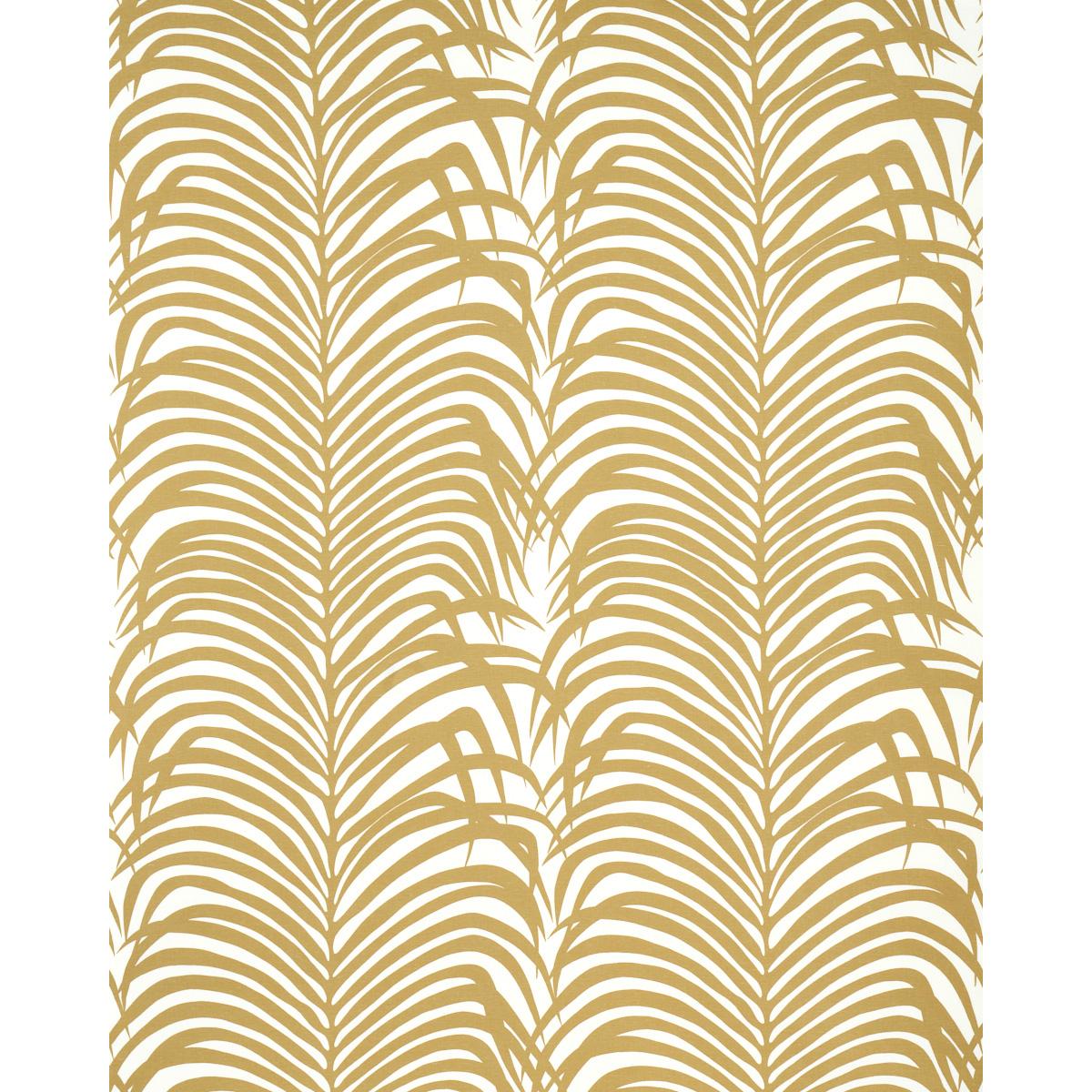 Schumacher Zebra Palm Khaki Fabric
