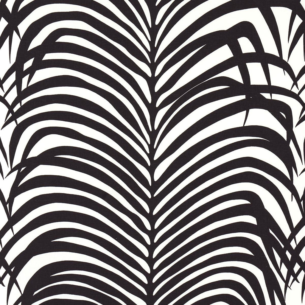 Schumacher Zebra Palm Ebony Fabric