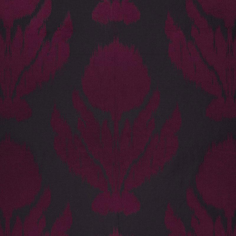 Schumacher Agra Silk Weave Black Plum Fabric