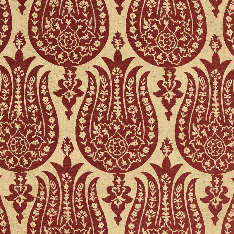 Schumacher Izmir Chenille Red Earth Fabric