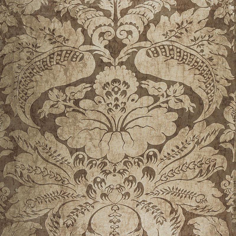 Schumacher Cordwain Damask Mica Fabric
