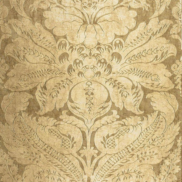 Schumacher Cordwain Damask Gilt Fabric