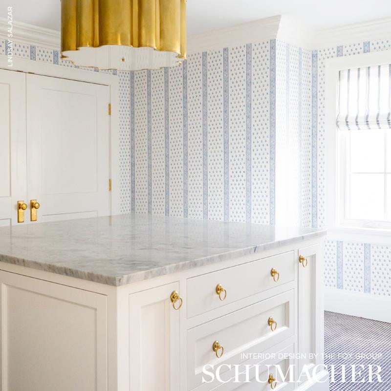Schumacher Katsura Stripe Delft Wallpaper