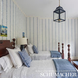 Schumacher Katsura Stripe Delft Wallpaper