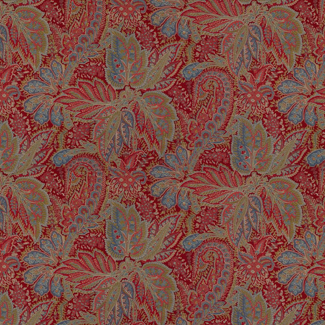 Brunschwig & Fils CHANDIGARH COTTON AND LINEN PRINT GARNET Fabric