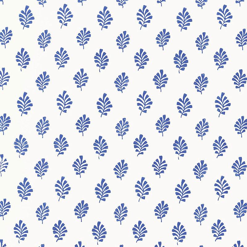 Schumacher Bakara Leaf Delft Wallpaper