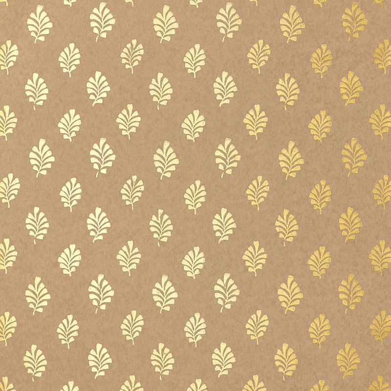 Schumacher Bakara Leaf Gilt Wallpaper