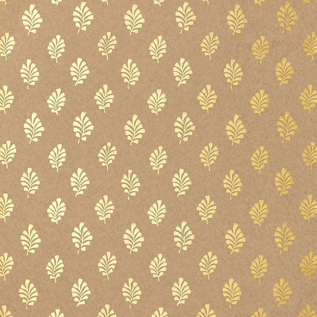 Schumacher Bakara Leaf Gilt Wallpaper