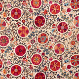 Brunschwig & Fils DZHAMBUL COTTON AND LINEN PRINT RASPBERRY ORANGE Fabric
