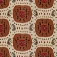Brunschwig & Fils SAMARKAND COTTON AND LINEN PRINT BROWN ON BEIGE Fabric