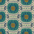 Brunschwig & Fils SAMARKAND COTTON AND LINEN PRINT AQUA/BLUE Fabric